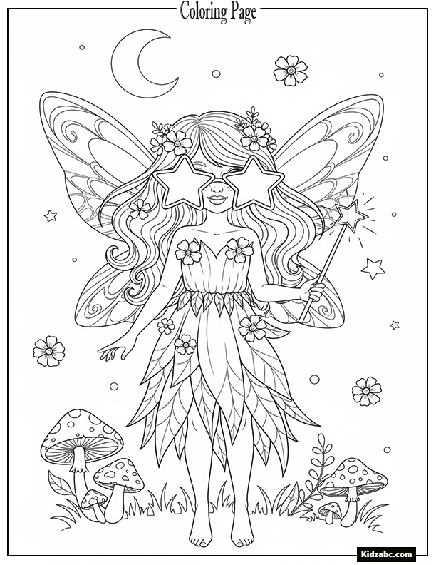 Fairy with star-shaped glasses