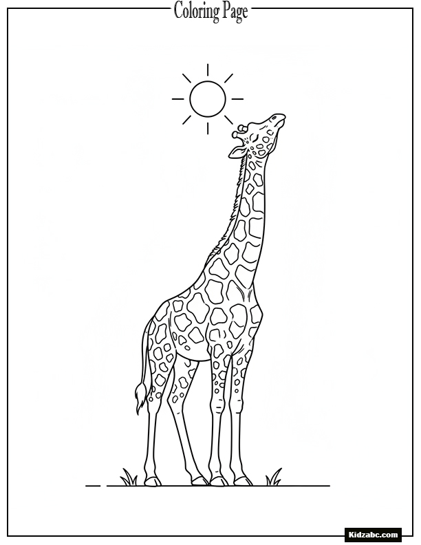 Giraffe stretching neck toward the sun