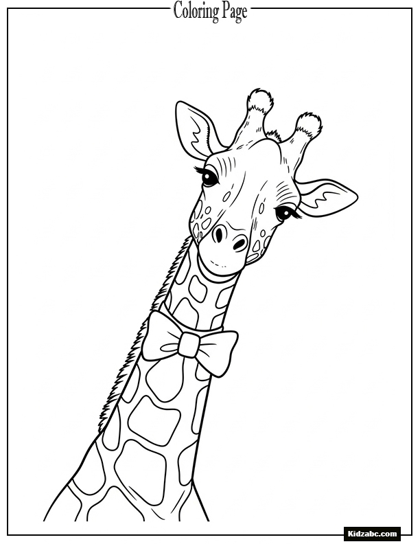 Giraffe wearing a bow tie