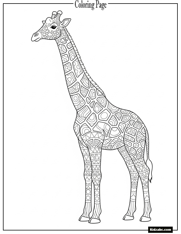 Giraffe with geometric pattern designs