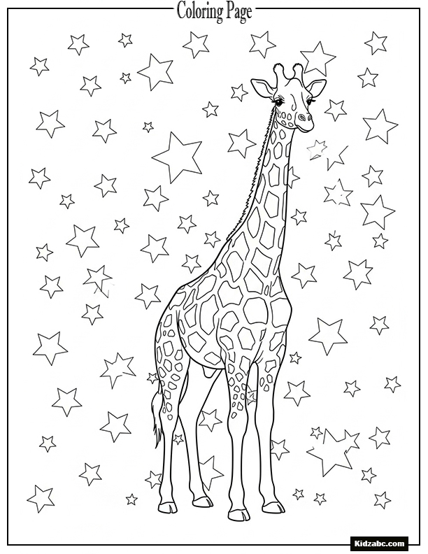 Giraffe with stars pattern filling