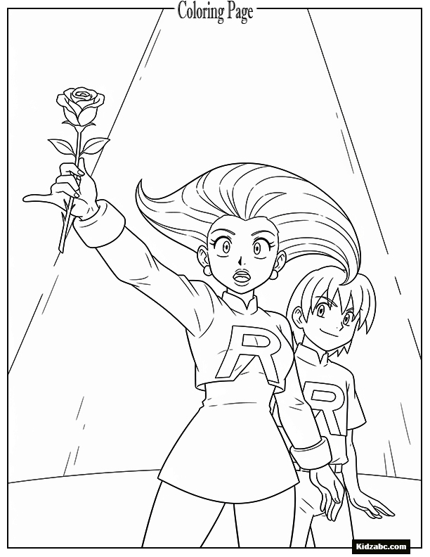 Jessie holding a rose dramatically, James smiling behind her