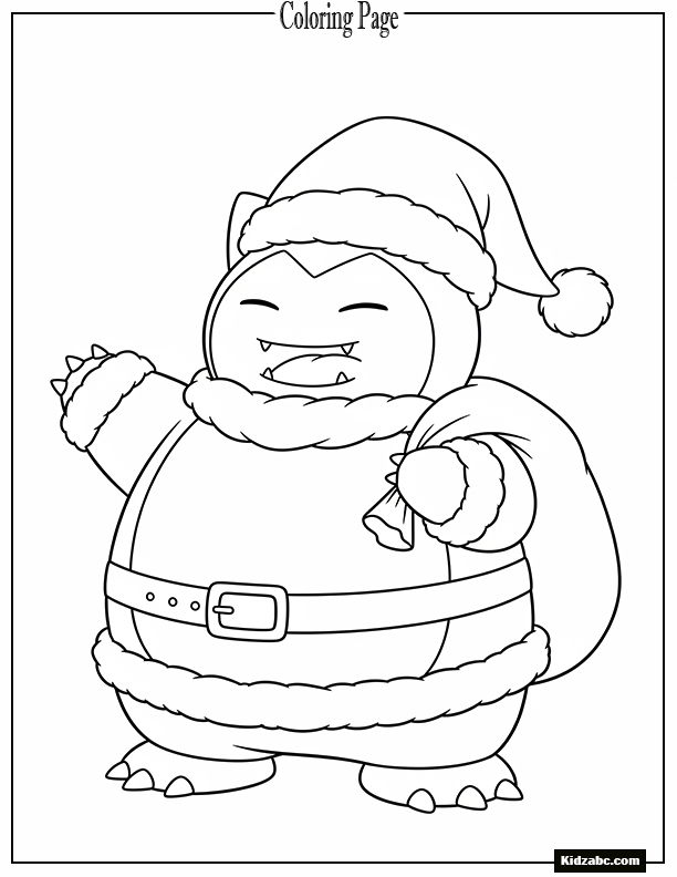 Snorlax dressed as Santa Claus