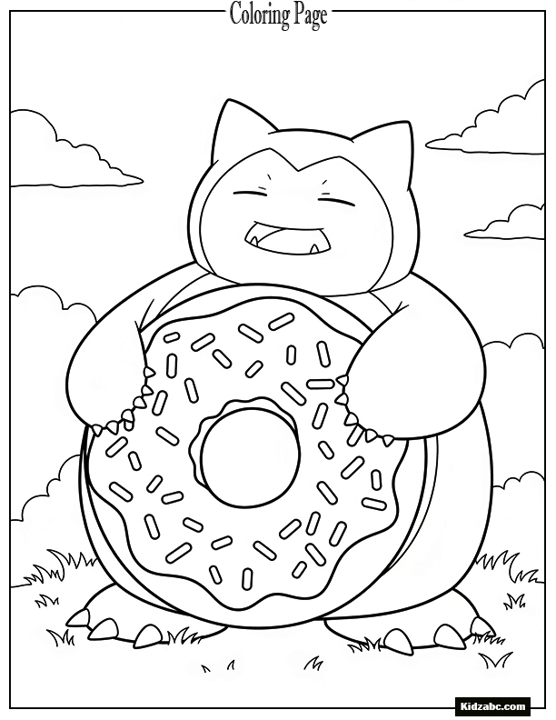Snorlax holding a giant donut