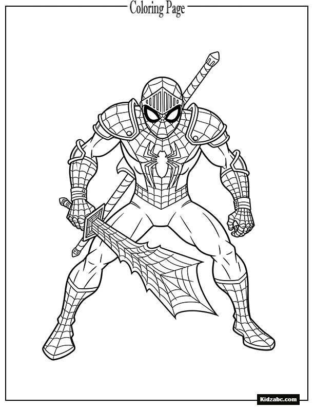 Spiderman as a knight in armor