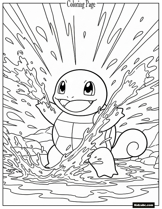 Squirtle splashing water happily