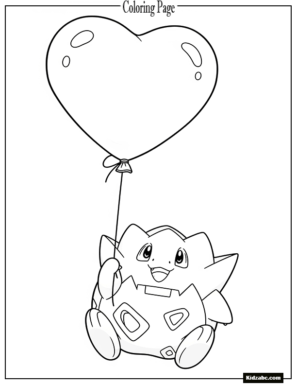 Togepi with a Valentine’s heart balloon