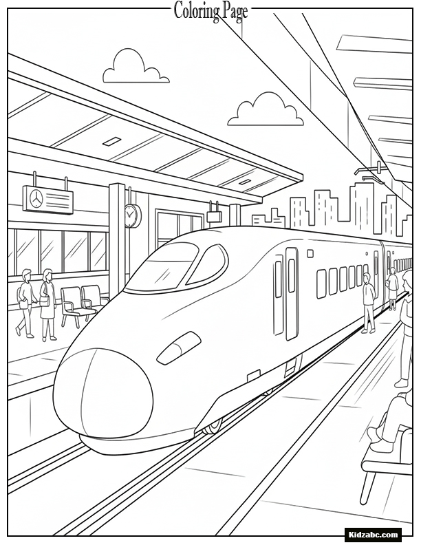 A bullet train at a station platform