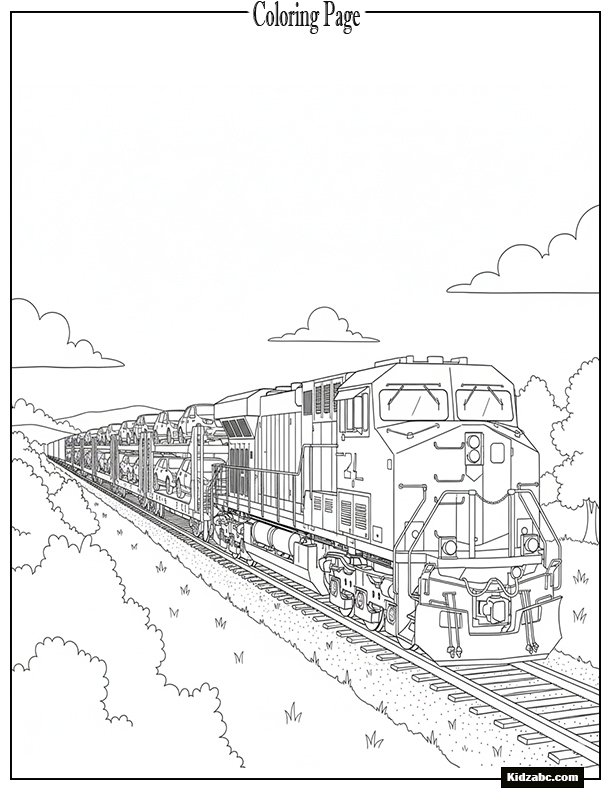 A freight train carrying cars