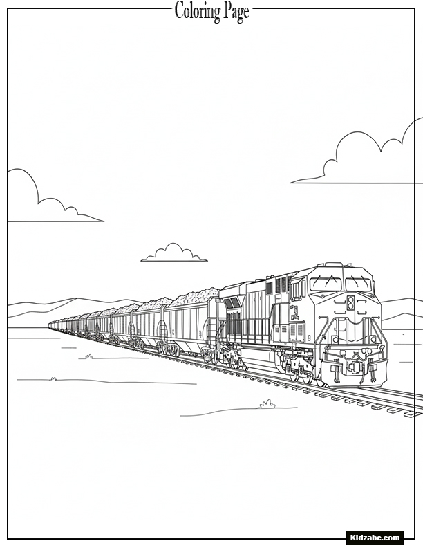 A freight train with open cars carrying coal