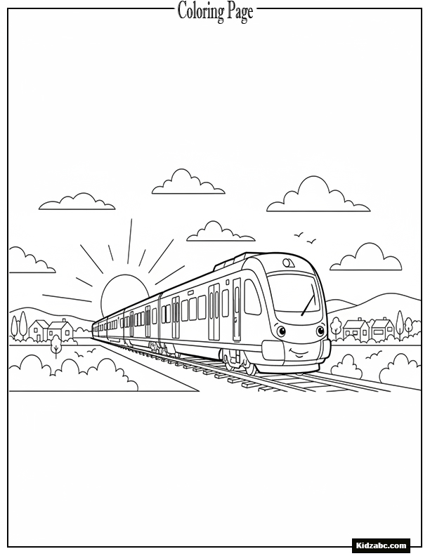 A modern suburban commuter train