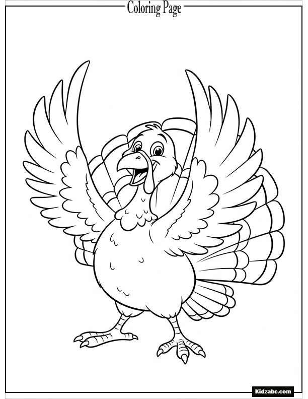 A turkey flapping wings happily
