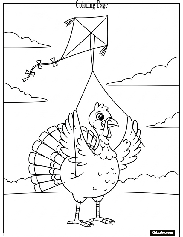 A turkey flying a kite