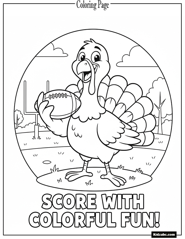A turkey holding a football
