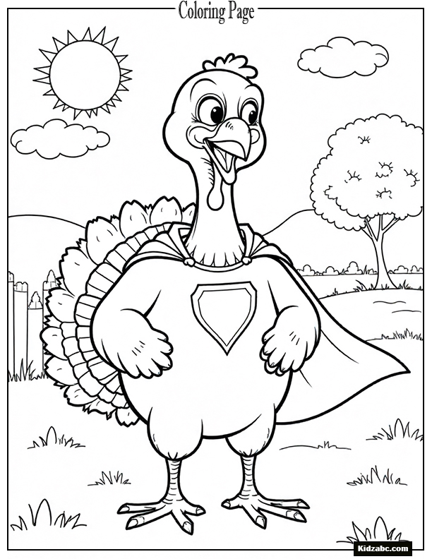 A turkey in a superhero cape