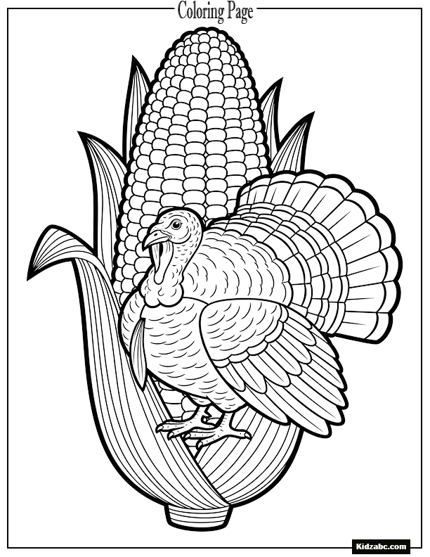 A turkey inside a giant corn cob