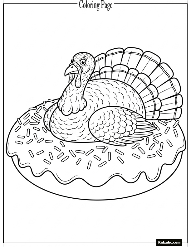 A turkey inside a giant donut