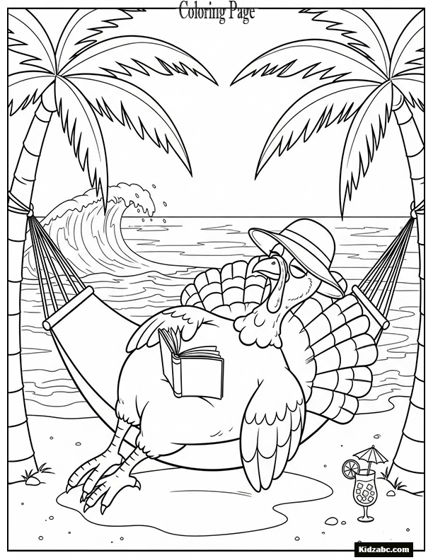 A turkey resting on a hammock