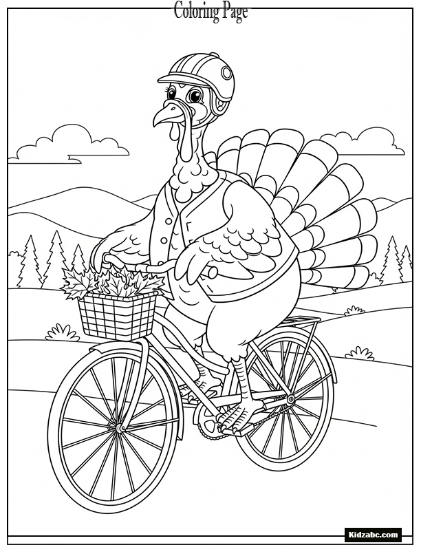 A turkey riding a bicycle
