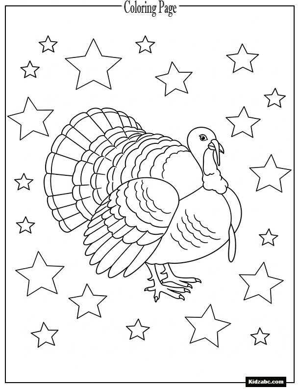 A turkey surrounded by simple stars
