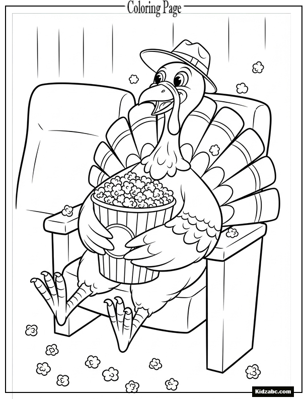 A turkey with popcorn at the movies