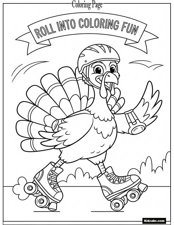 A turkey with roller skates