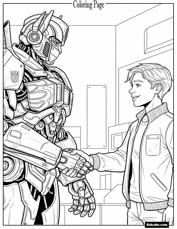 Autobots and humans shaking hands