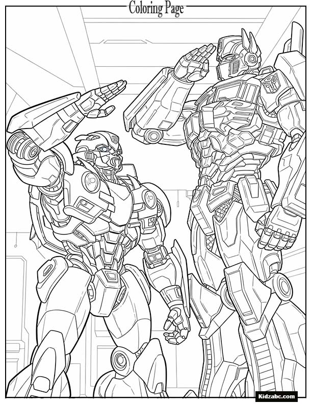 Bumblebee saluting Optimus Prime proudly