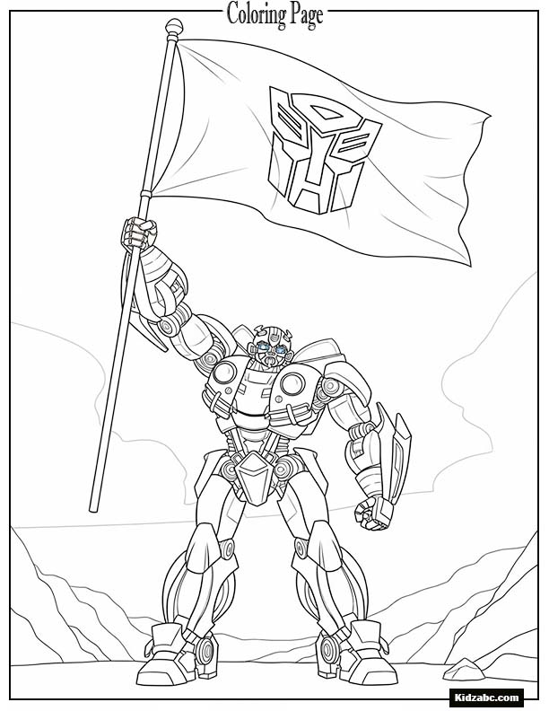 Bumblebee waving the Autobot flag