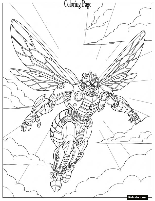 Bumblebee with big wings open