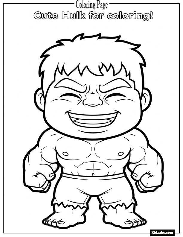 Chibi-style Hulk smiling