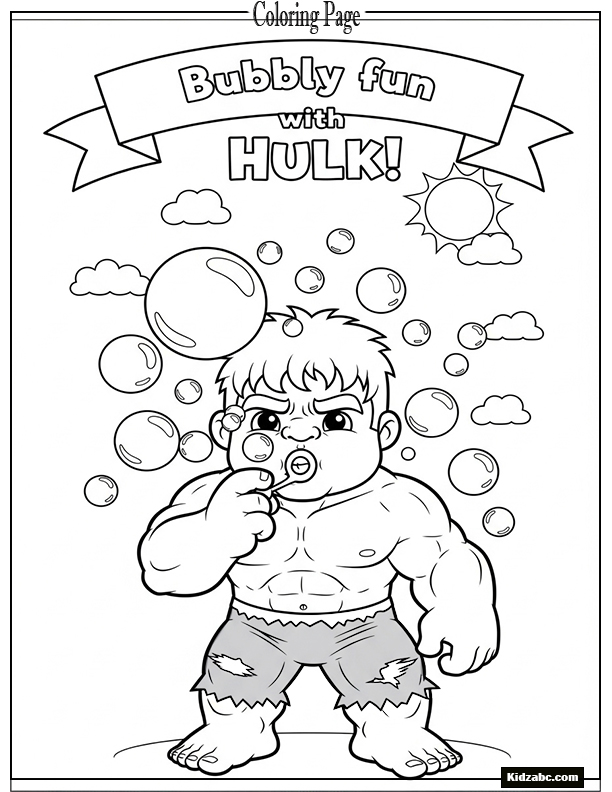 Hulk blowing bubbles