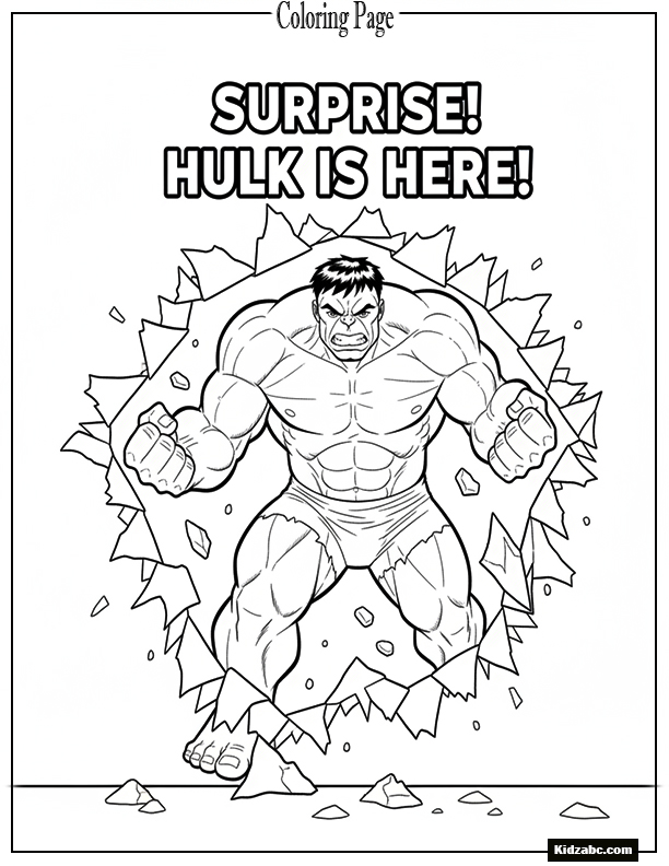 Hulk breaking through a paper wall