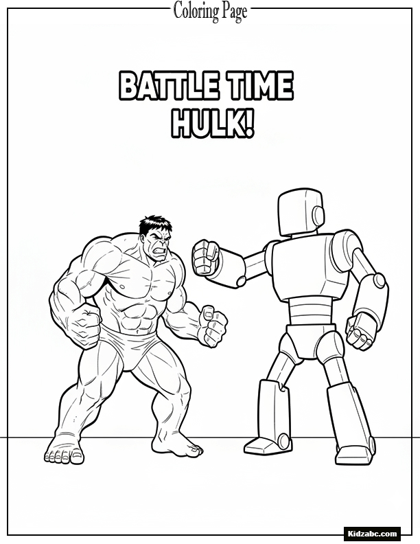 Hulk facing a robot
