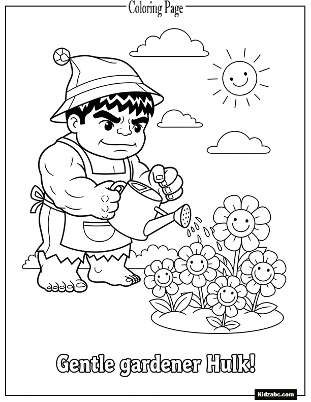 Hulk gardening, watering flowers