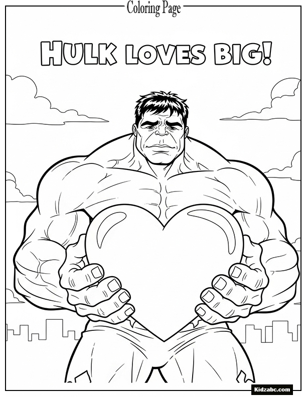 Hulk holding a Valentine heart