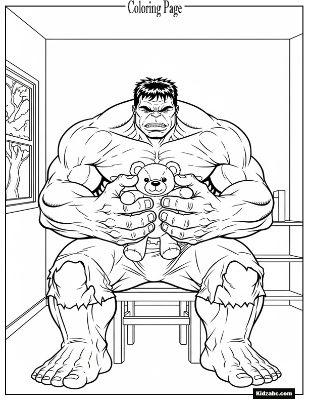 Hulk holding a teddy bear