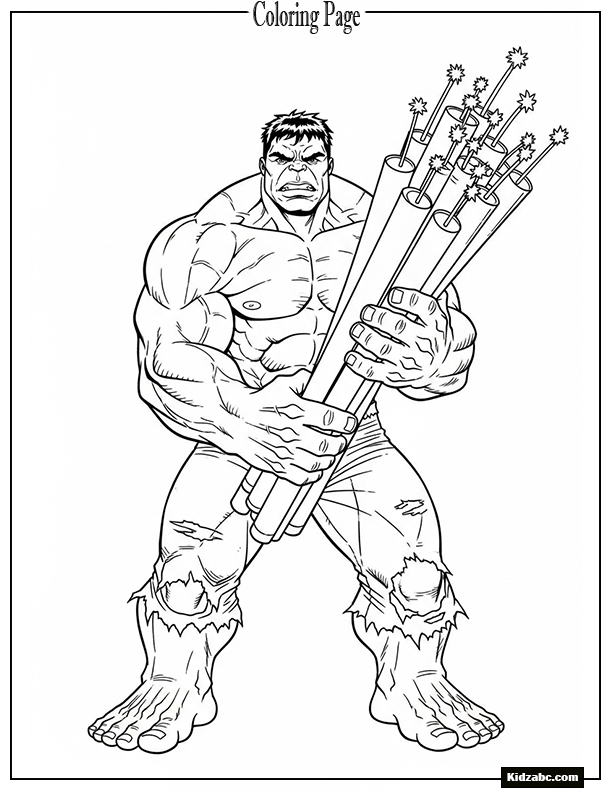 Hulk holding fireworks