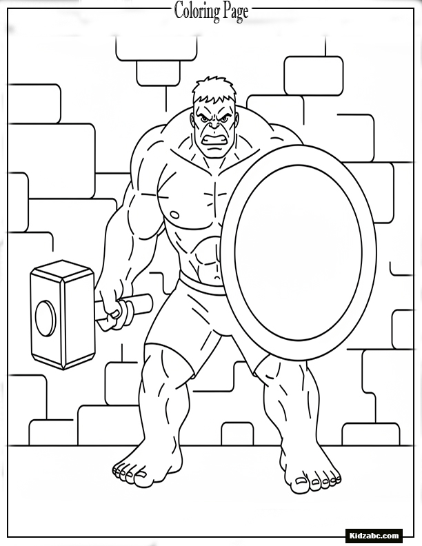 Hulk holding shield like a warrior