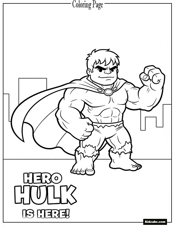Hulk in superhero pose with cape