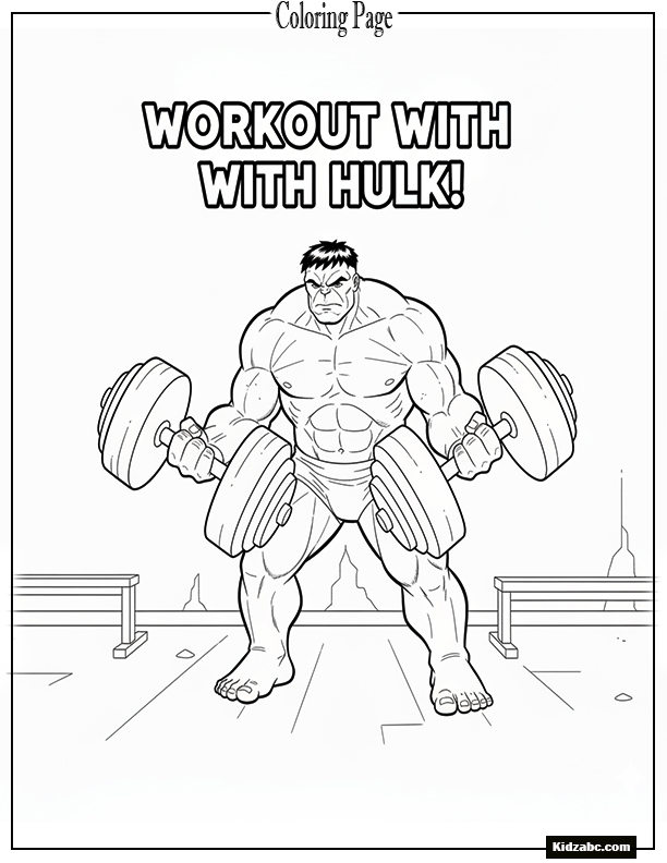 Hulk lifting dumbbells