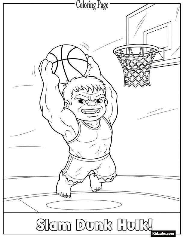 Hulk playing basketball
