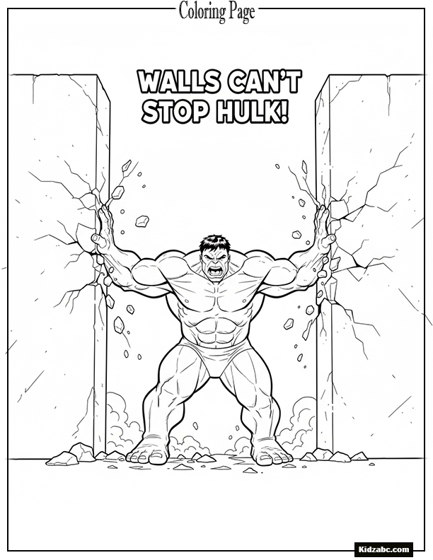 Hulk pushing a wall apart