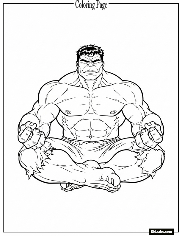 Hulk sitting peacefully cross-legged