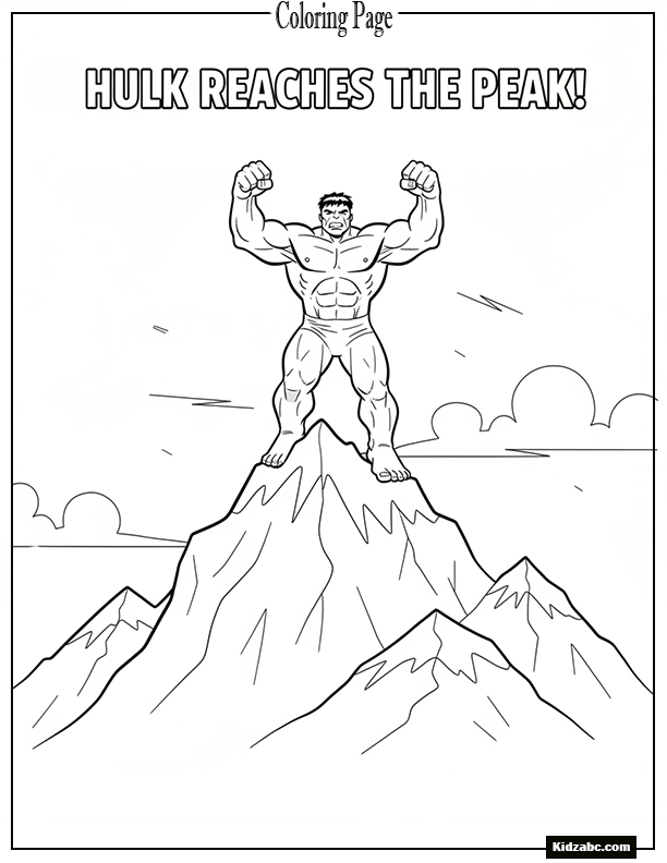 Hulk standing on top of a mountain