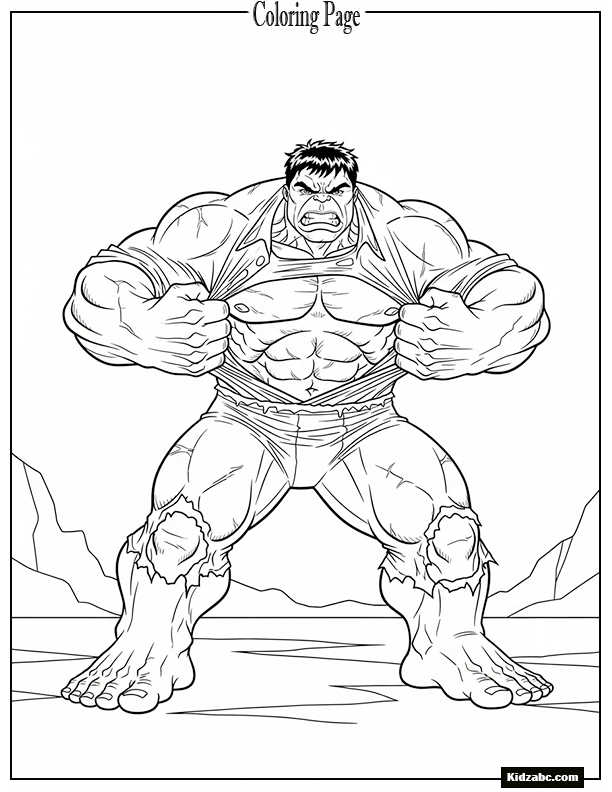 Hulk tearing his shirt