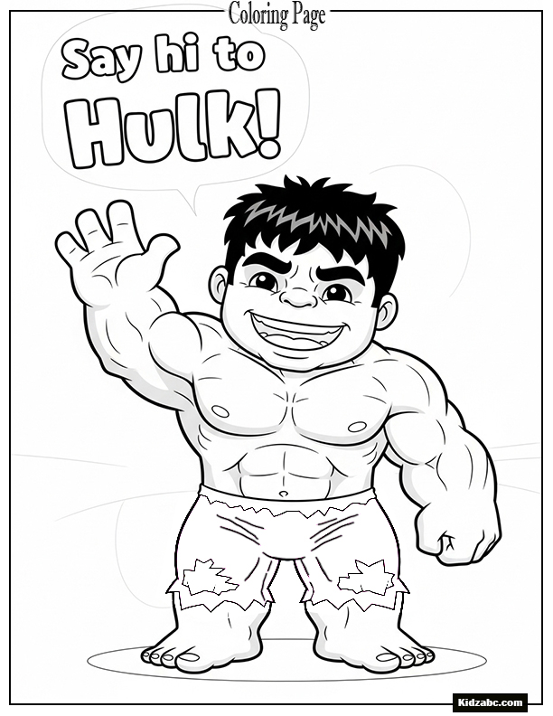 Hulk waving happily