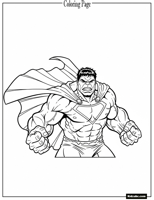 Hulk wearing a superhero cape