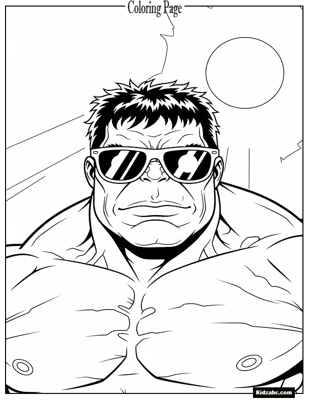 Hulk wearing sunglasses