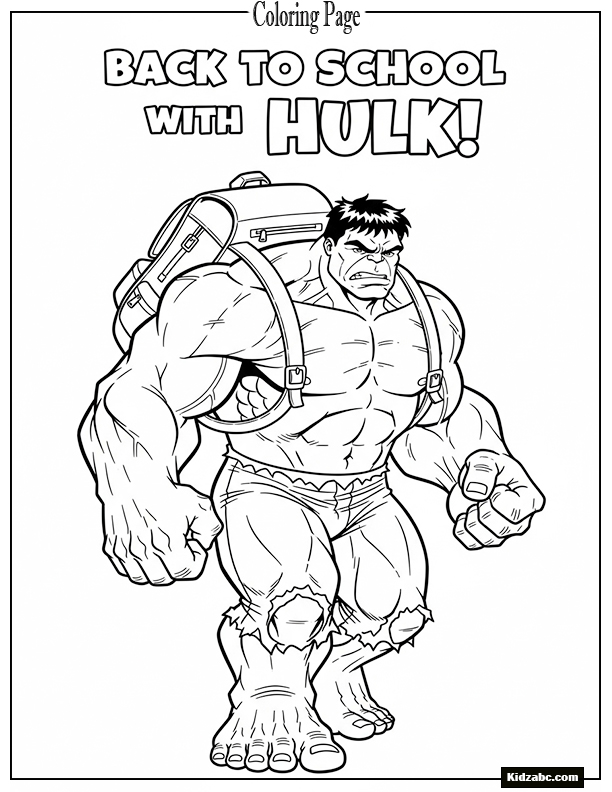 Hulk with a school bag